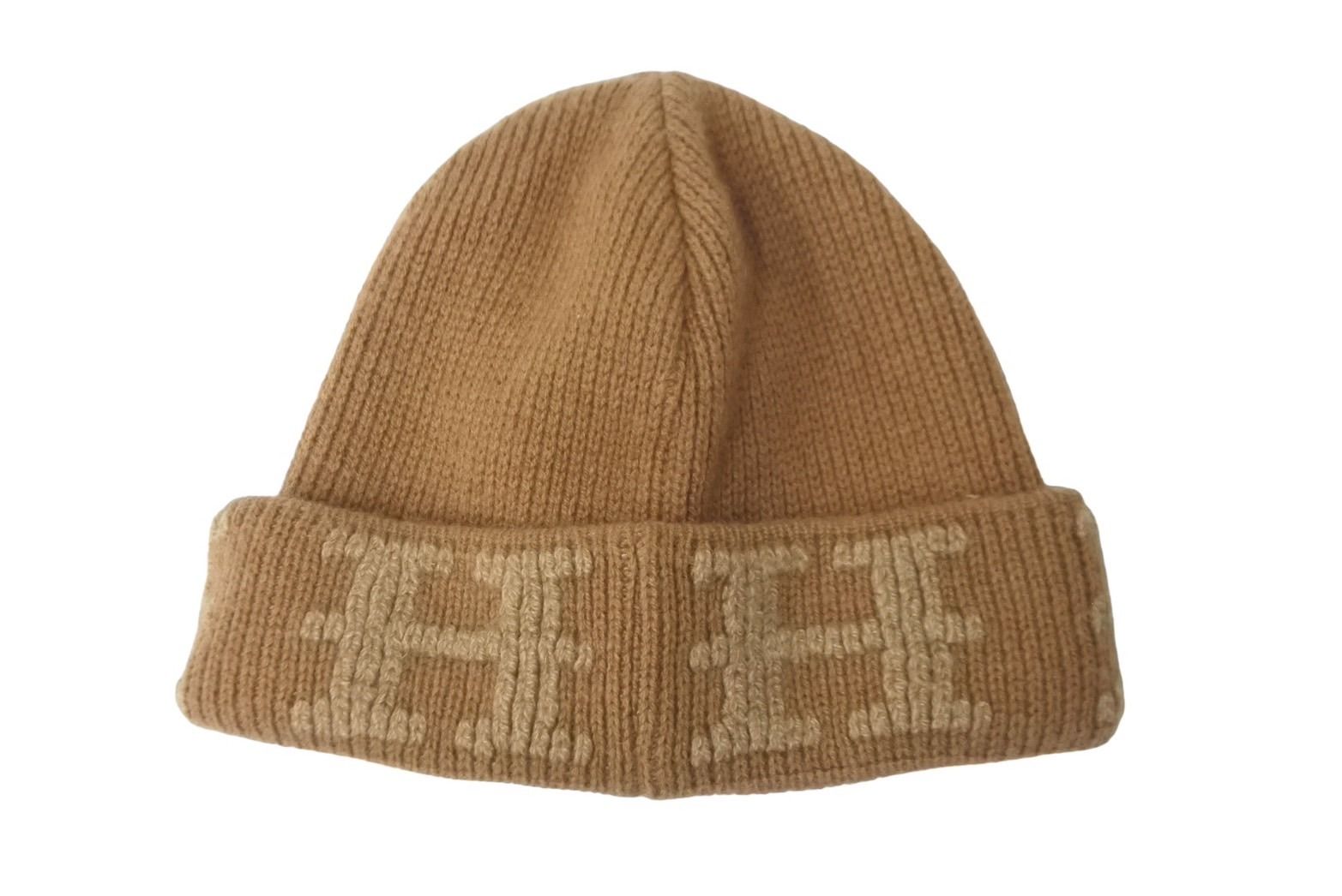 極美品 エルメス HERMES カシミヤ100％ ニット帽 ビーニー キャップ