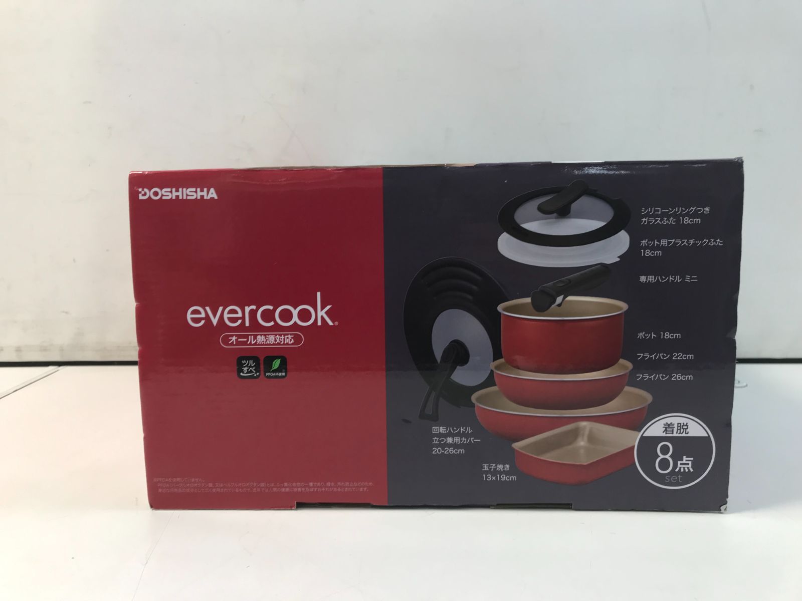 エバークック　フライパン8点セット　着脱　オール熱源対応 Amazon.co.jp: エバークック フライパンセット 8点セット IH対応