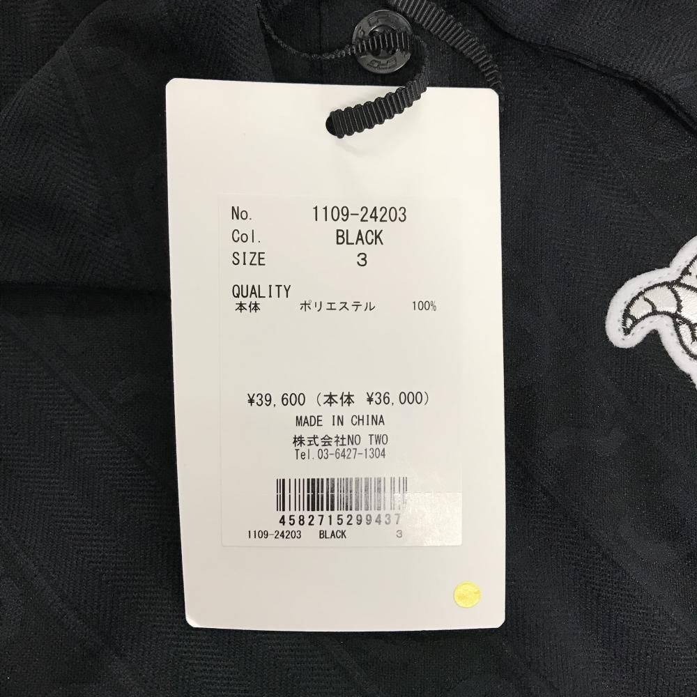 CPG 長袖ポロシャツ 黒 ロゴ地模様 斜めストライプ調 ヒツジワッペン レディース 3 L ゴルフウェア 2025年モデル CPG WHITEMONARCHHOTEL_COM