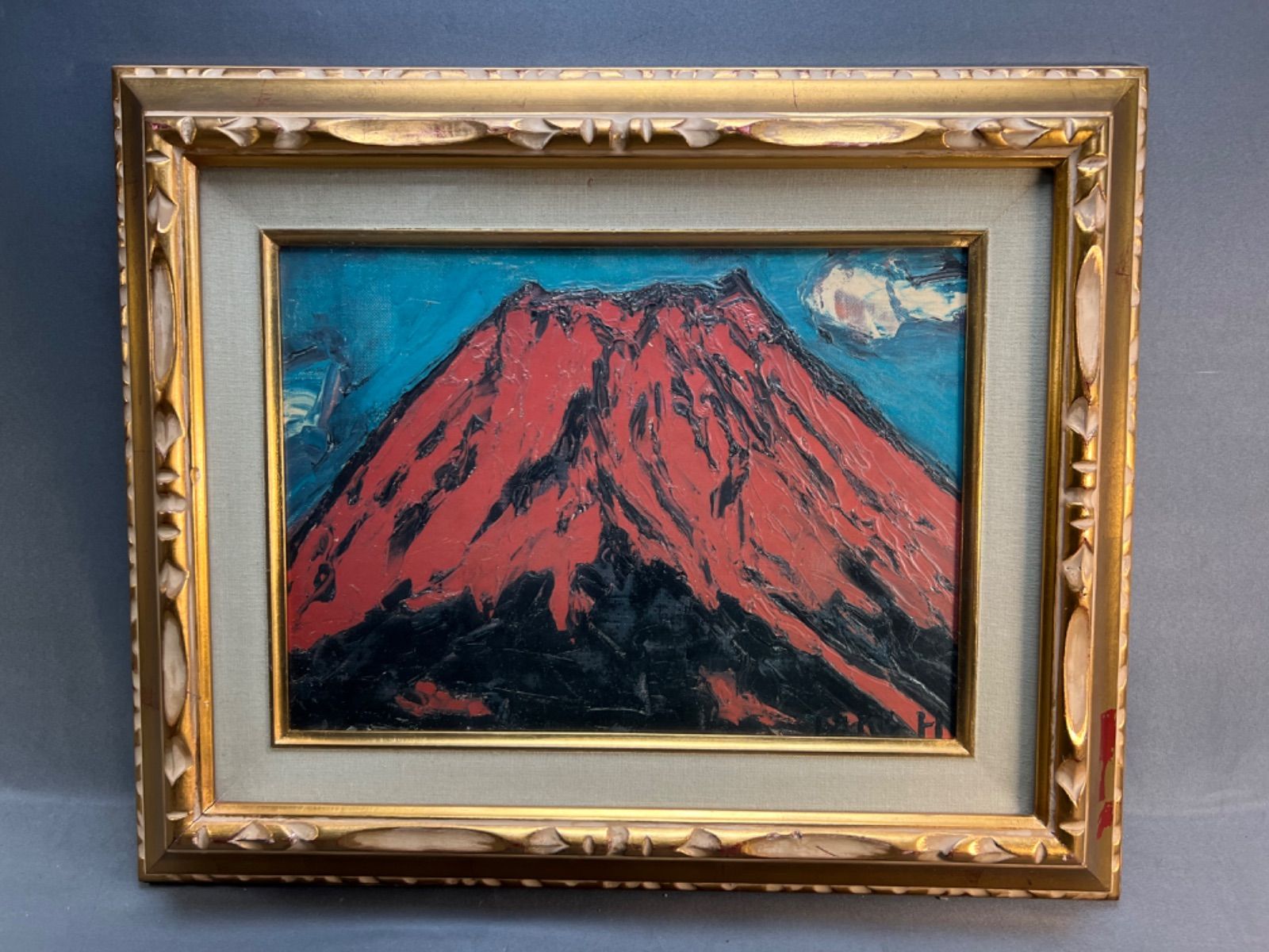 油絵 赤富士 林武 額装 - ヨザワヤ - メルカリ