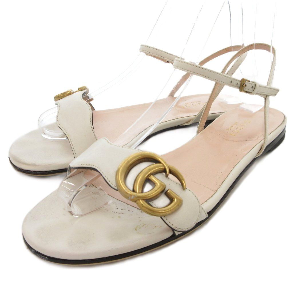 GUCCI ホワイト ビーチサンダル GGロゴ GUCCI グッチ Gucci サンダル GGロゴ 573922-JDR00 レディース