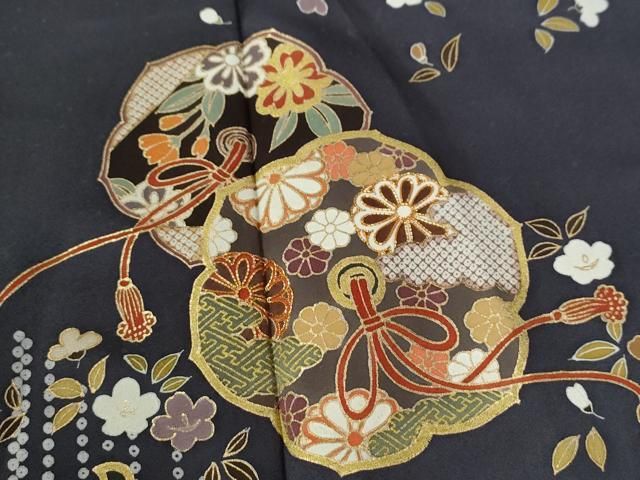 平和屋着物○訪問着 駒刺繍 鏡裏花文 正絹 逸品 CAAU2961yc - メルカリ 