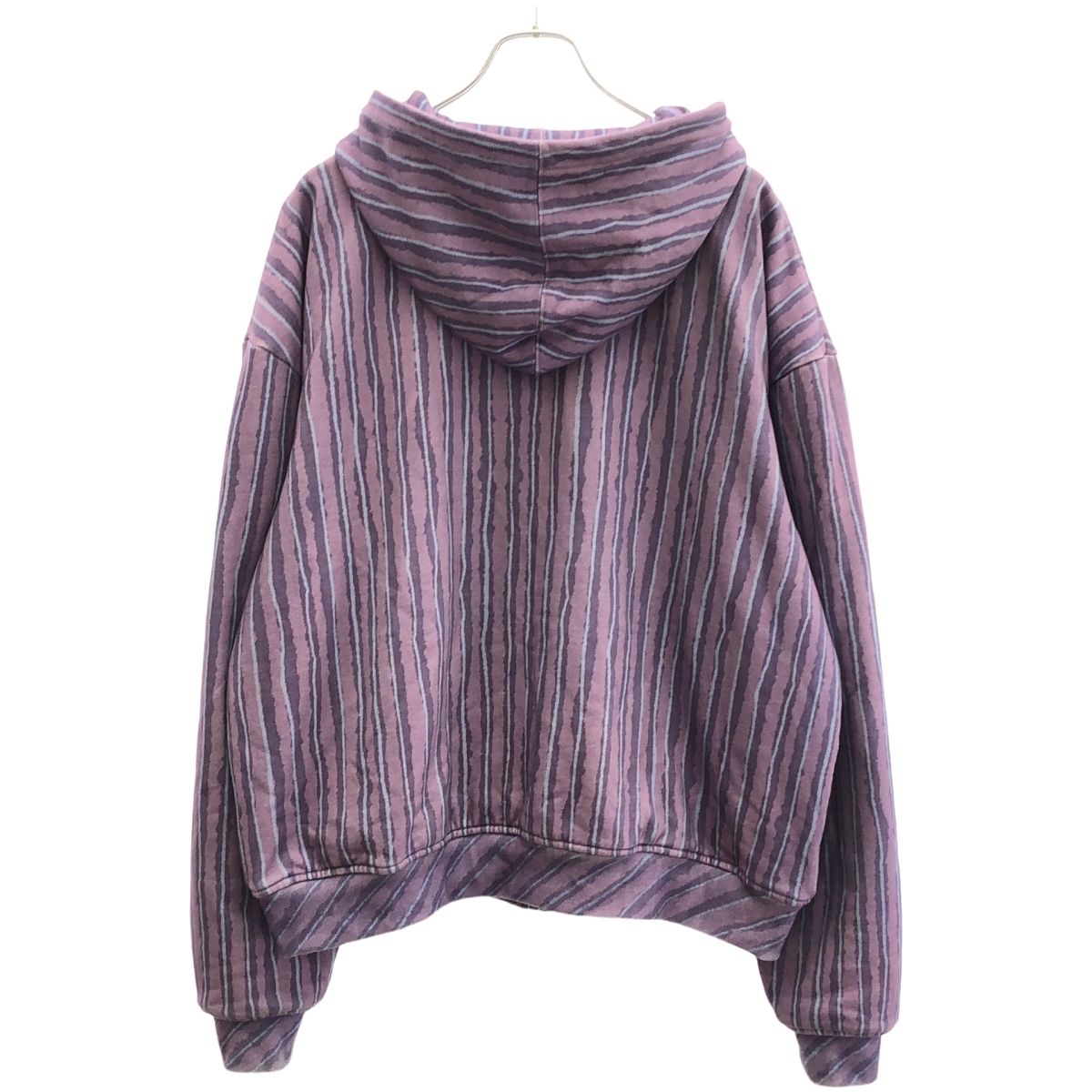 PARANOID 紫 ストライプ パーカー L PARANOID パラノイド 25SS RANCHOU ZIP HOODIE ランチョウジップ