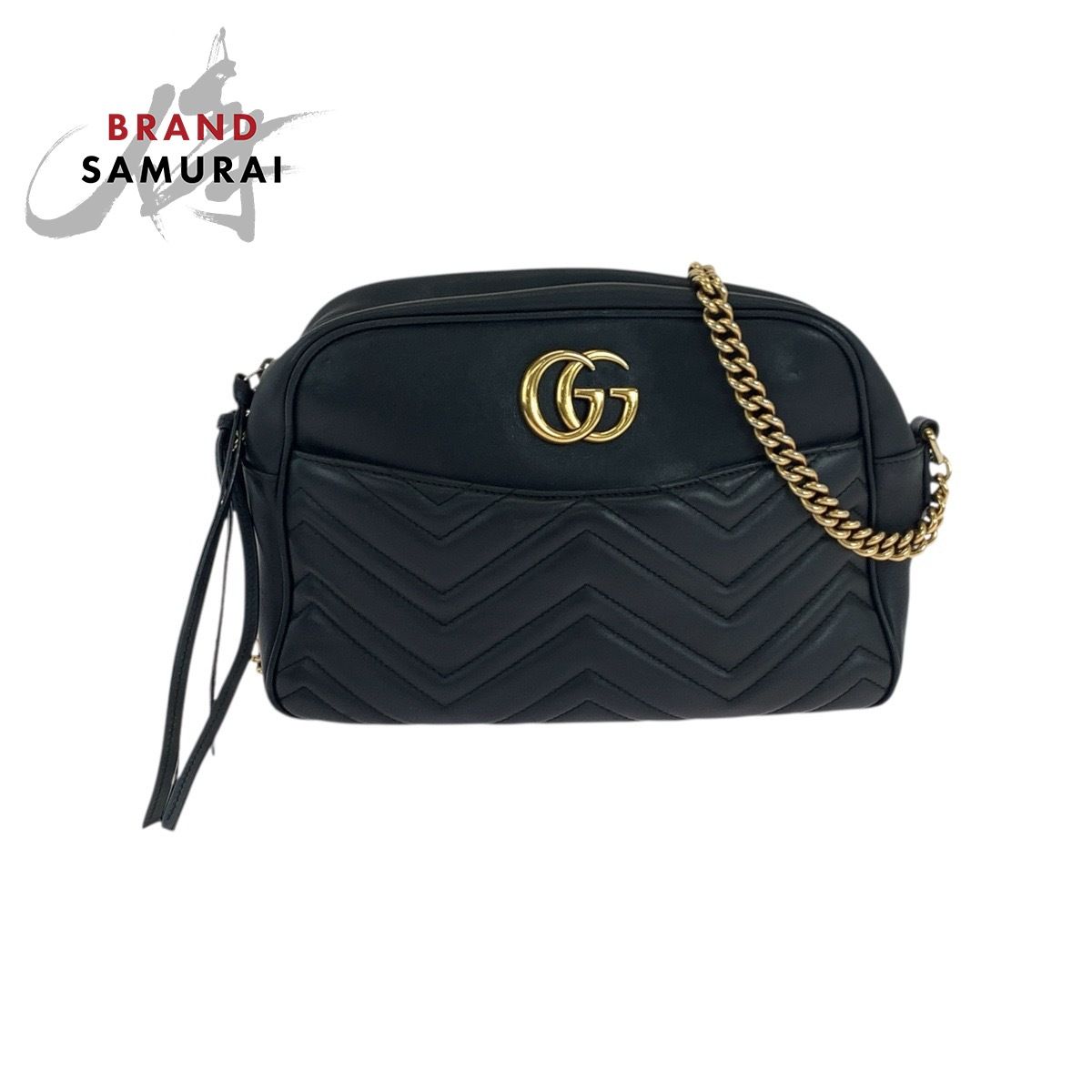 美品 GUCCI グッチ GGマーモント キルティング ブラック 黒