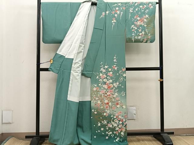 平和屋着物□訪問着 御所車花松文 暈し染め 金銀彩 正絹 逸品