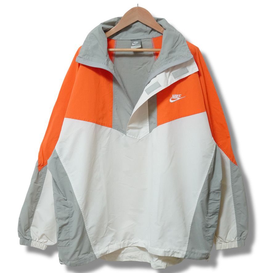 【Nike】00s ナイキ グレーホワイト ナイロンジャケット Lサイズ NIKE ナイキ 00s ナイロンジャケット TEC 00s Y2K NIKE ナイキ ジップ