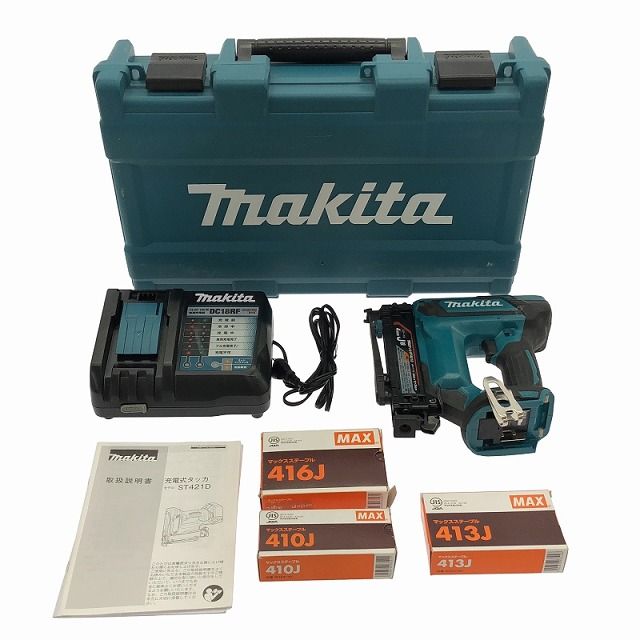 ☆中古品☆makita マキタ 18V 充電式タッカー ST421D 本体+充電 ☆中古品☆makita マキタ 18V 充電式タッカー ST421D 本体+充電