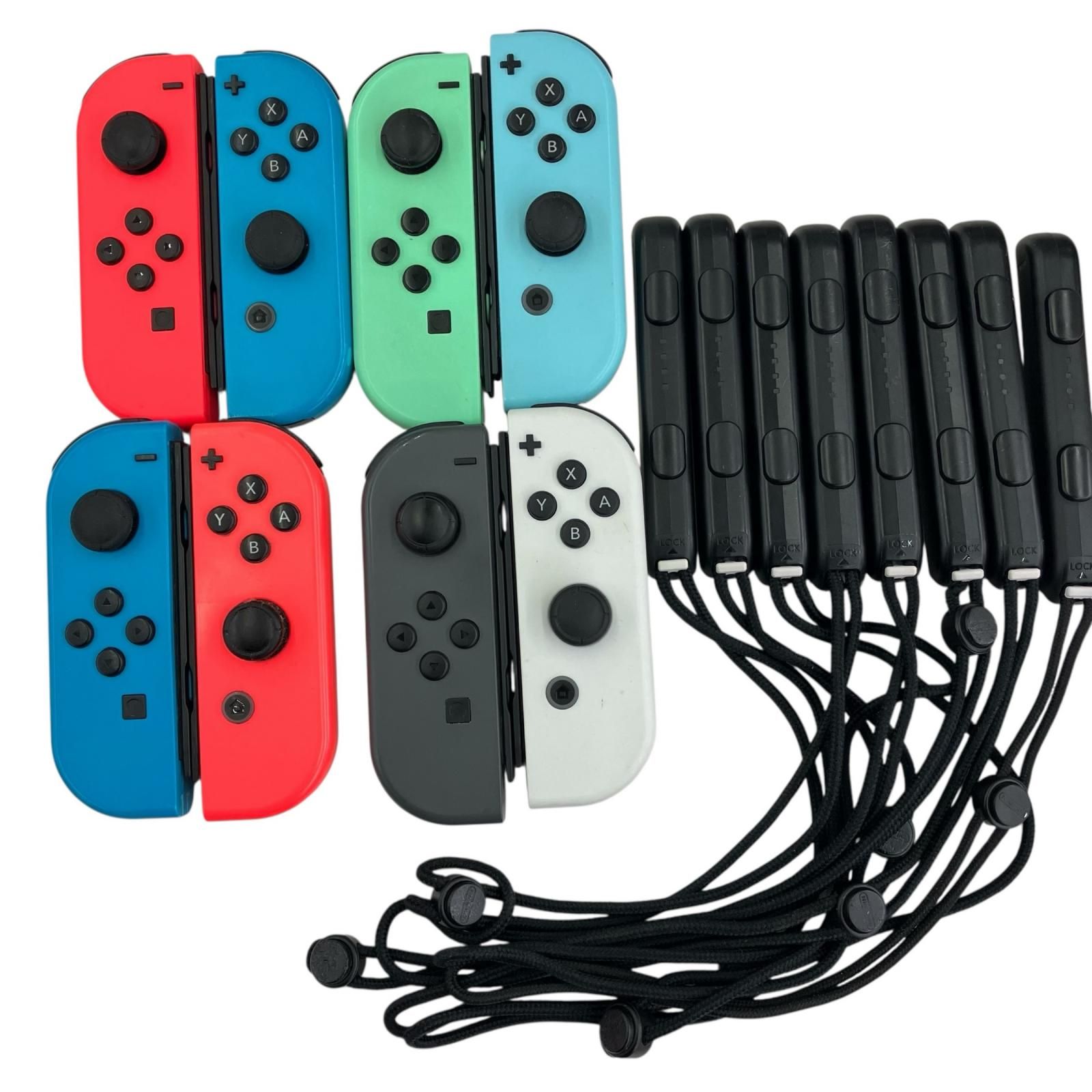 186000 現状品 Nintendo 任天堂 ニンテンドウ Nintendo Switch ニンテンドースイッチ ジョイコン HAC-015 HAC-016 ネオンレッド ブルー ホワイト ブラック 4点まとめ売り