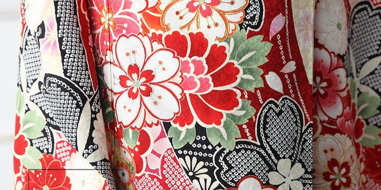 振袖 身長161-176cm 赤 re-002