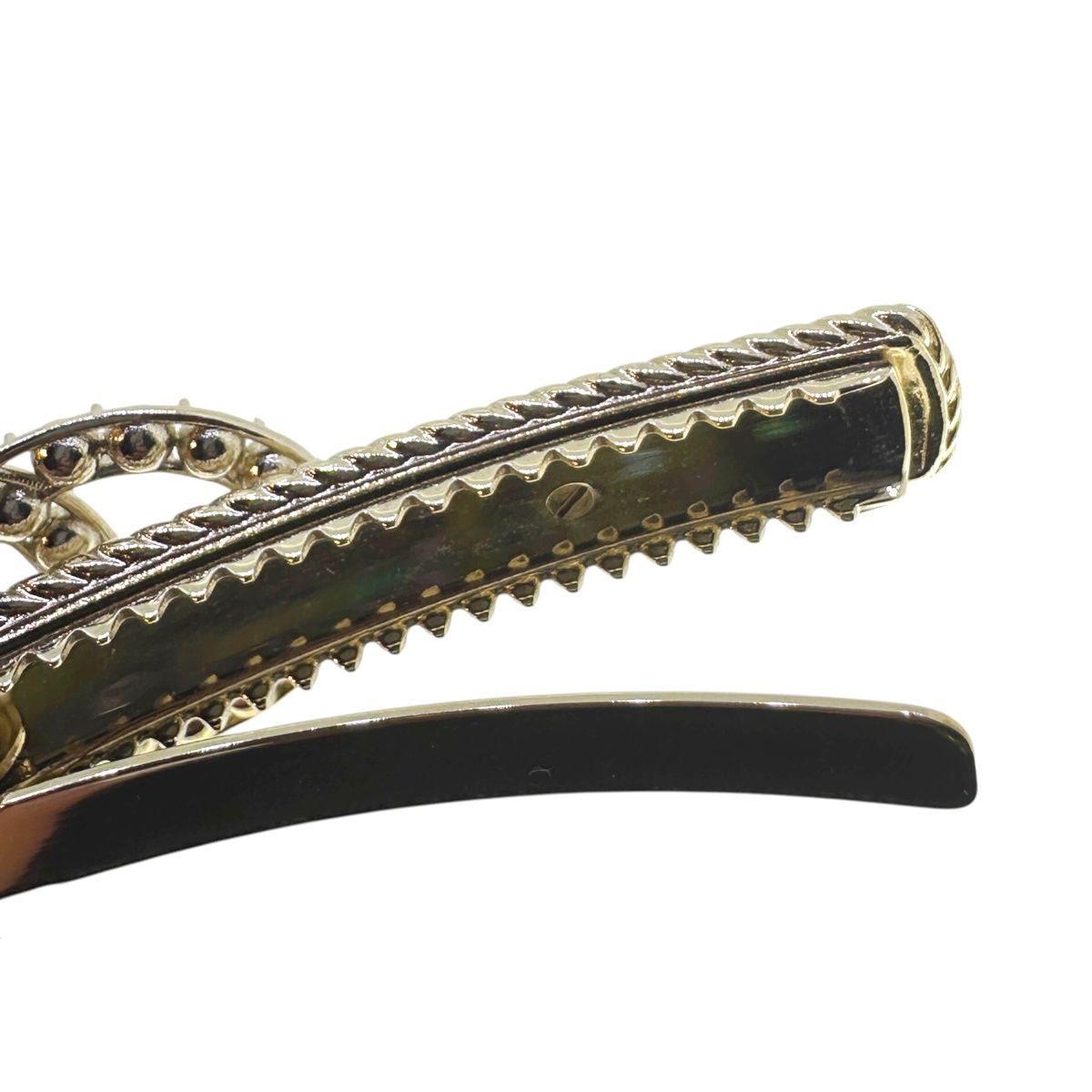 中古】 CHANEL シャネル ココマーク ラインストーン ヘアクリップ  