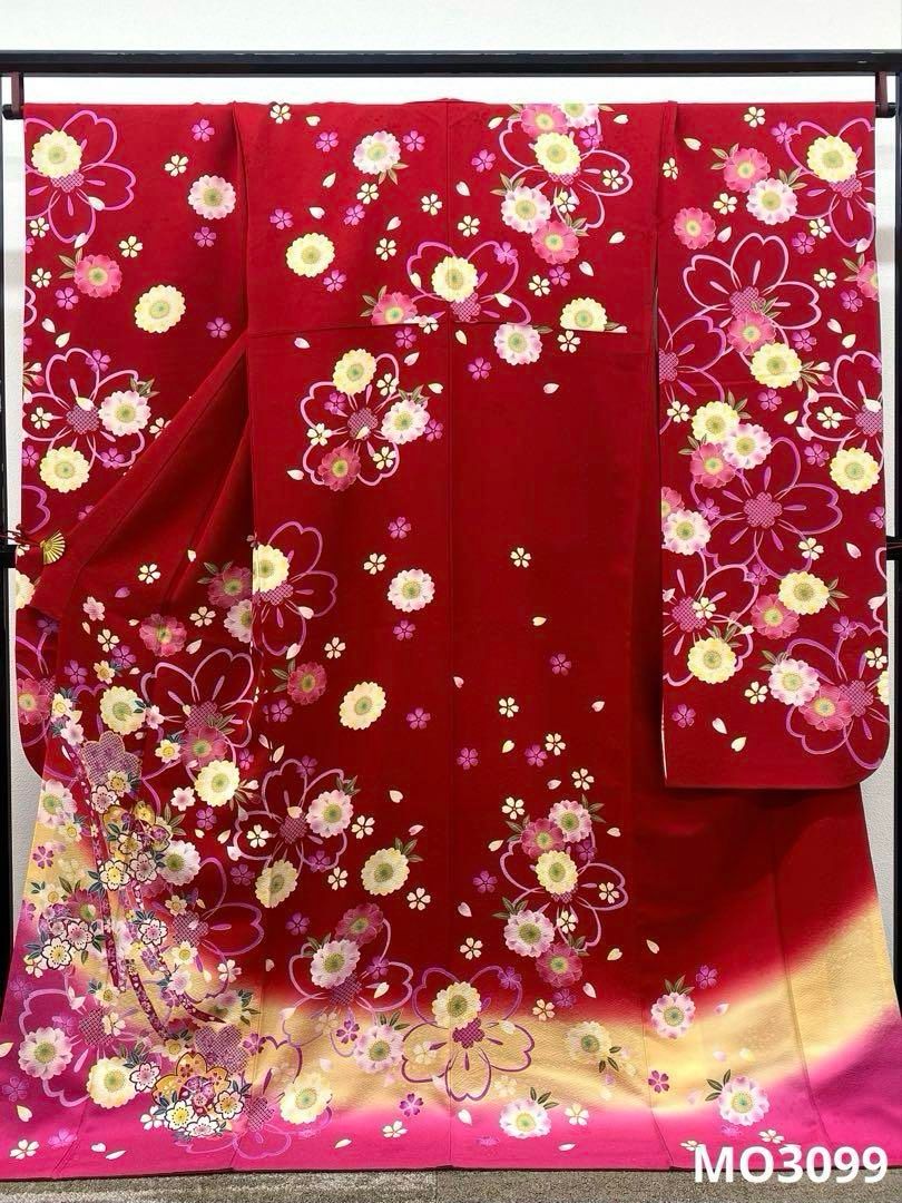 振袖 豪華 刺繍 金彩 紋意匠 桜 身丈172cm パールトーン加工済