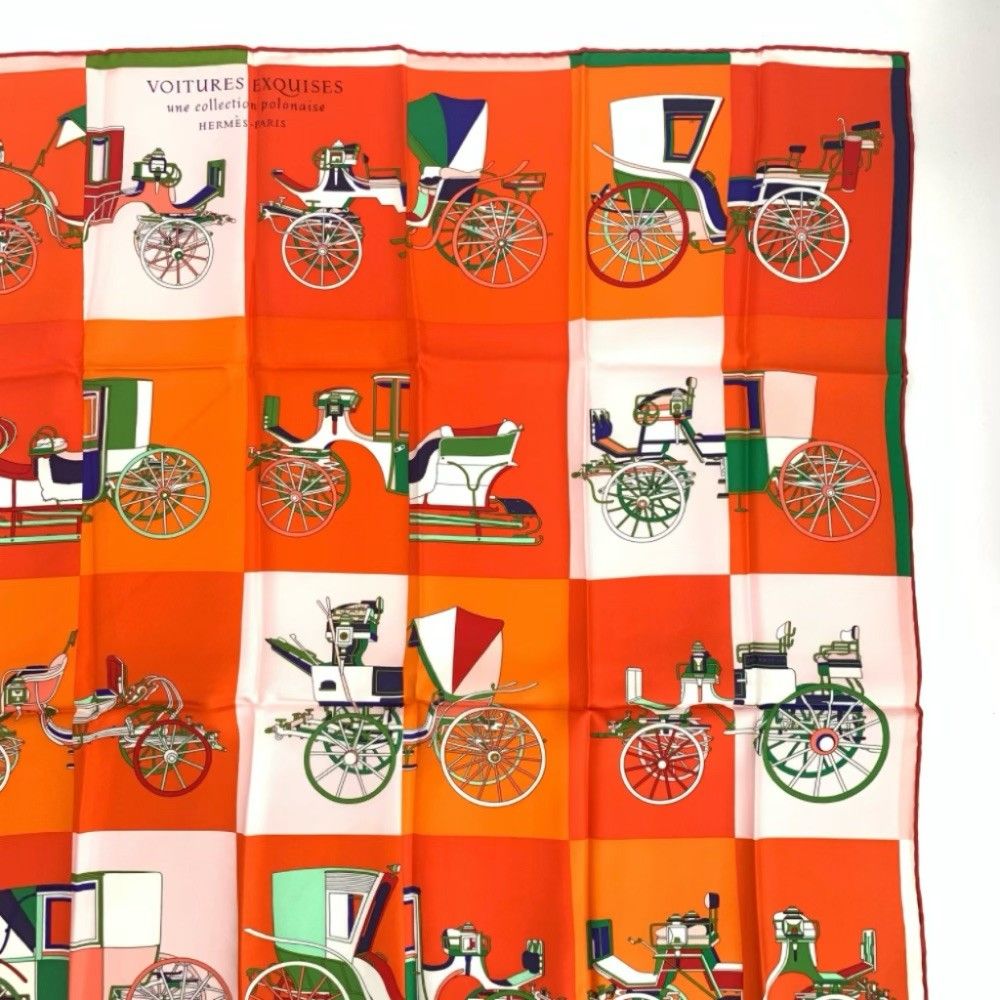 美品 HERMES エルメス カレ90 Voitures Exquises 精巧な馬車 スカーフ