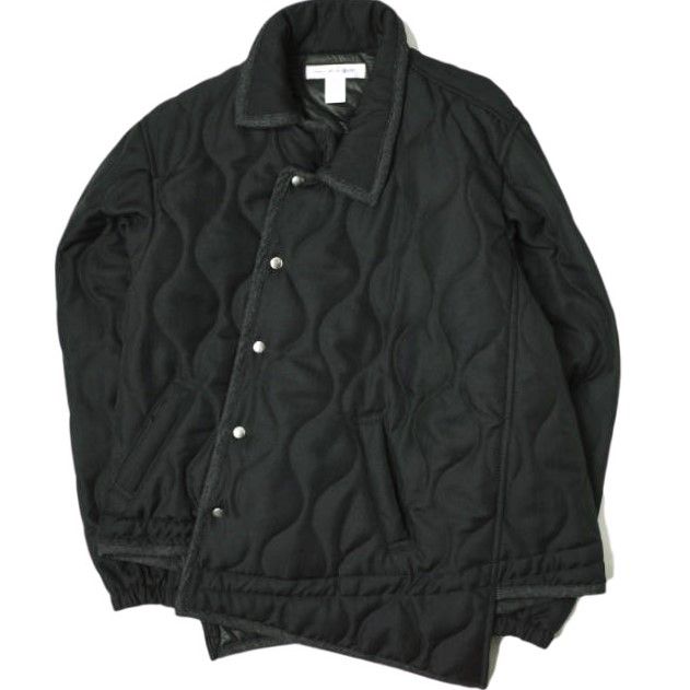 COMME des GARCONS SHIRT コムデギャルソンシャツ 22AW フランス製 COACH JACKET 変形 キルティング コーチジャケット FJ-J006 L BLACK 定価144，100円 捻じれ アウター g15367