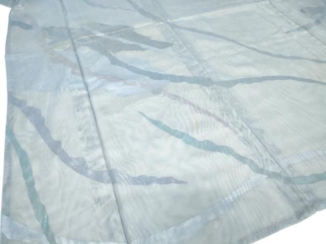 平和屋着物▽訪問着 無双 紗袷 紗×紗 流水文 銀彩 正絹 逸品