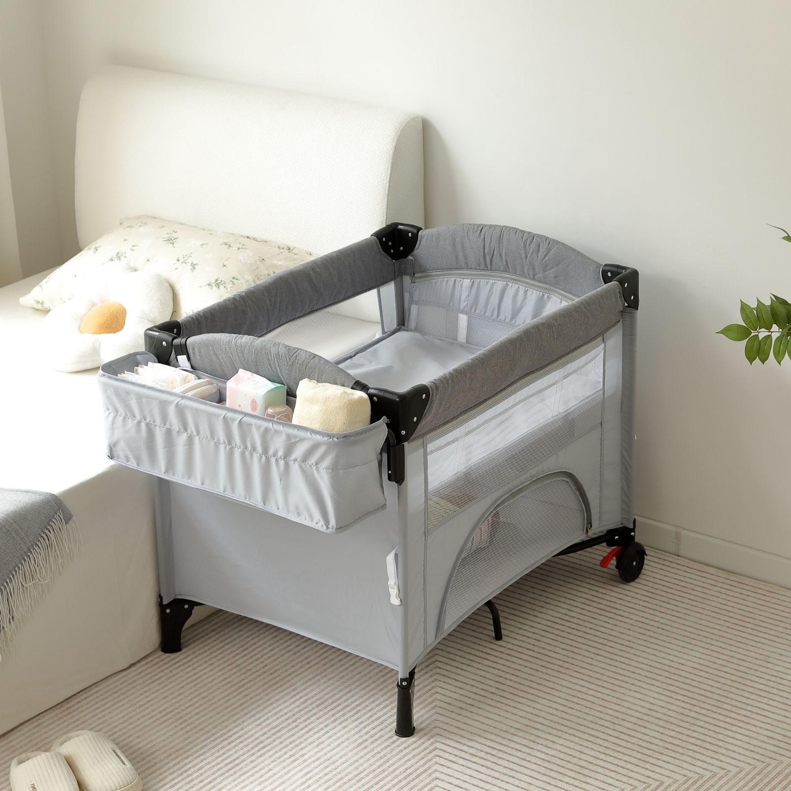 ベビーベッド 折りたたみ ベビーサークル おむつ替えテーブル