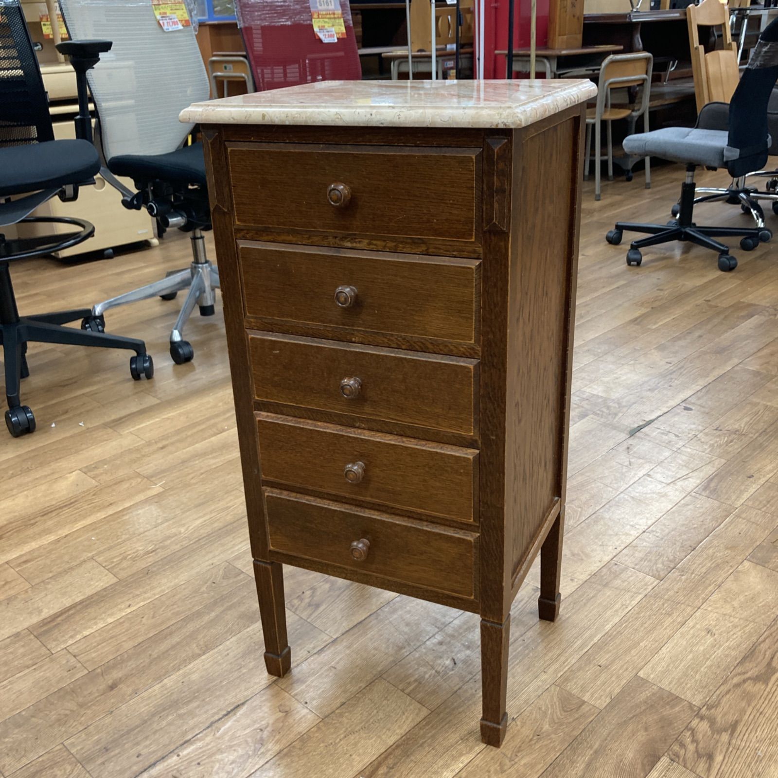 名古屋市近郊送料設置無料 S219 昭和家具 コンソール 引出チェスト 電話台 幅39cm