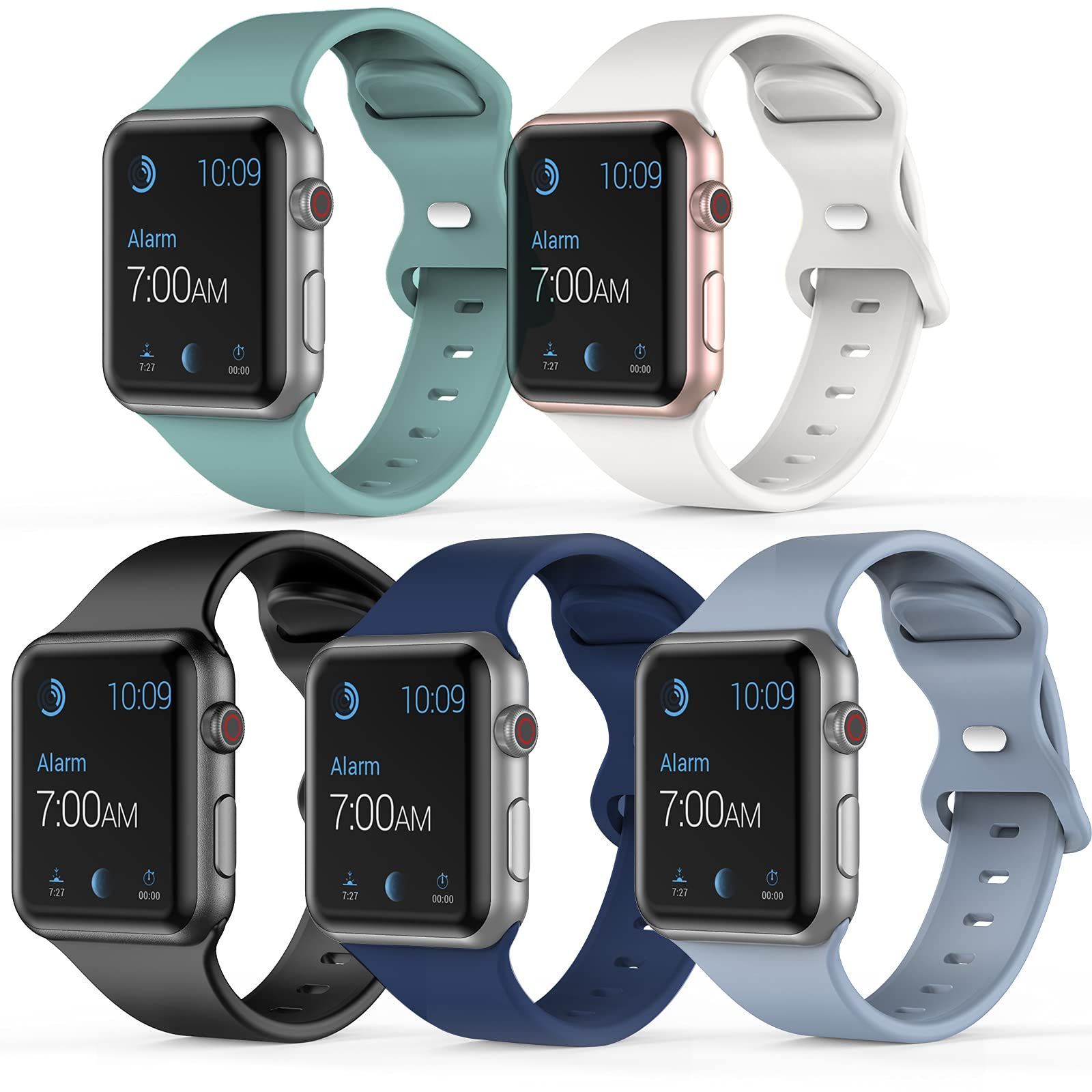 【数量限定】8/7/6/5/4/3/2/1/SE対応 Series Watch 49mm、Apple 45mm 44mm 42mm 41mm 40mm バンドシリコン製スポーツバンド38mm Watch交換バンド、アップルウォッチ 5本セットApple [AU