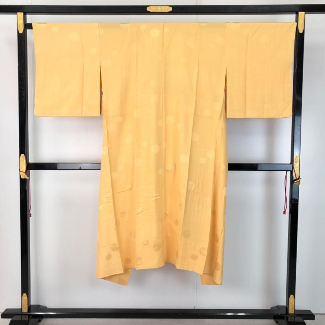 長襦袢 単衣 水玉模様 薄柑子色 J-349