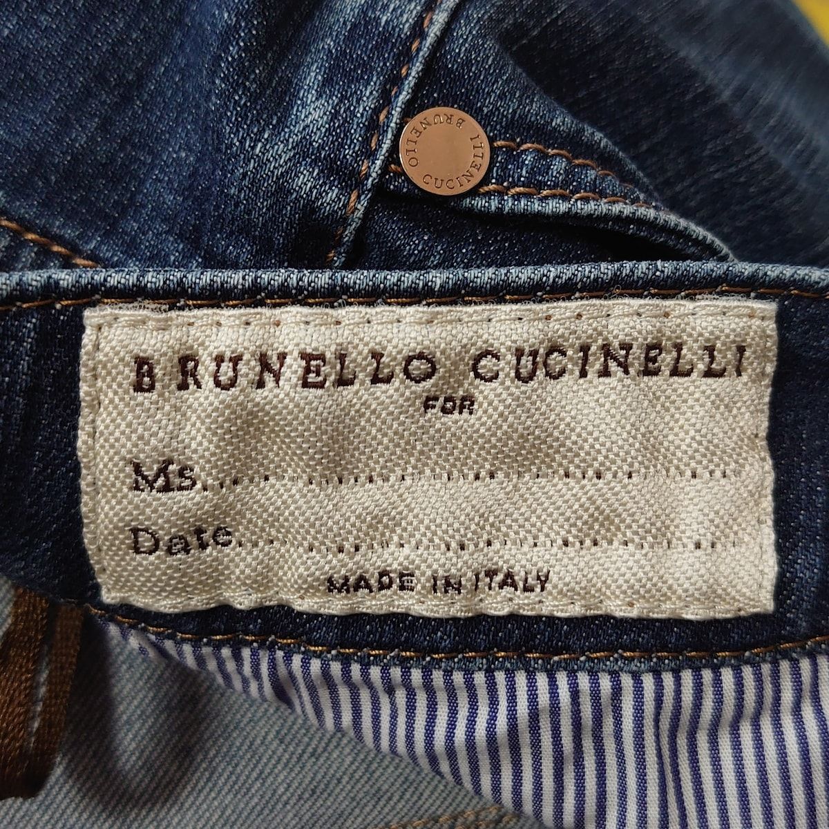 BRUNELLO CUCINELLI(ブルネロクチネリ) ジーンズ サイズ38 S レディース美品 - ダークネイビー フルレングス - メルカリ