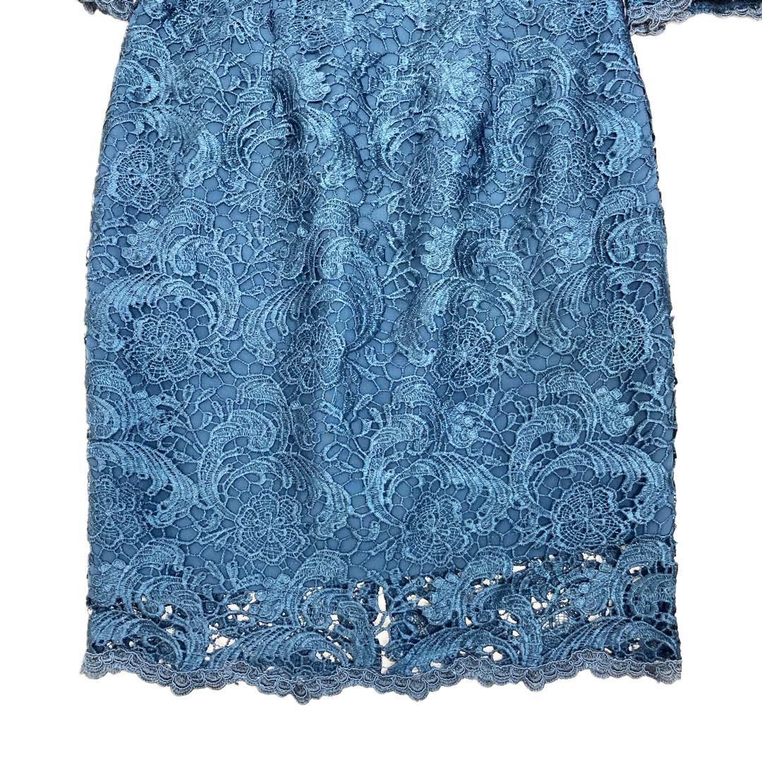 水色ビジュー付きタイトドレス ローブドフルール M キャバドレス ROBE