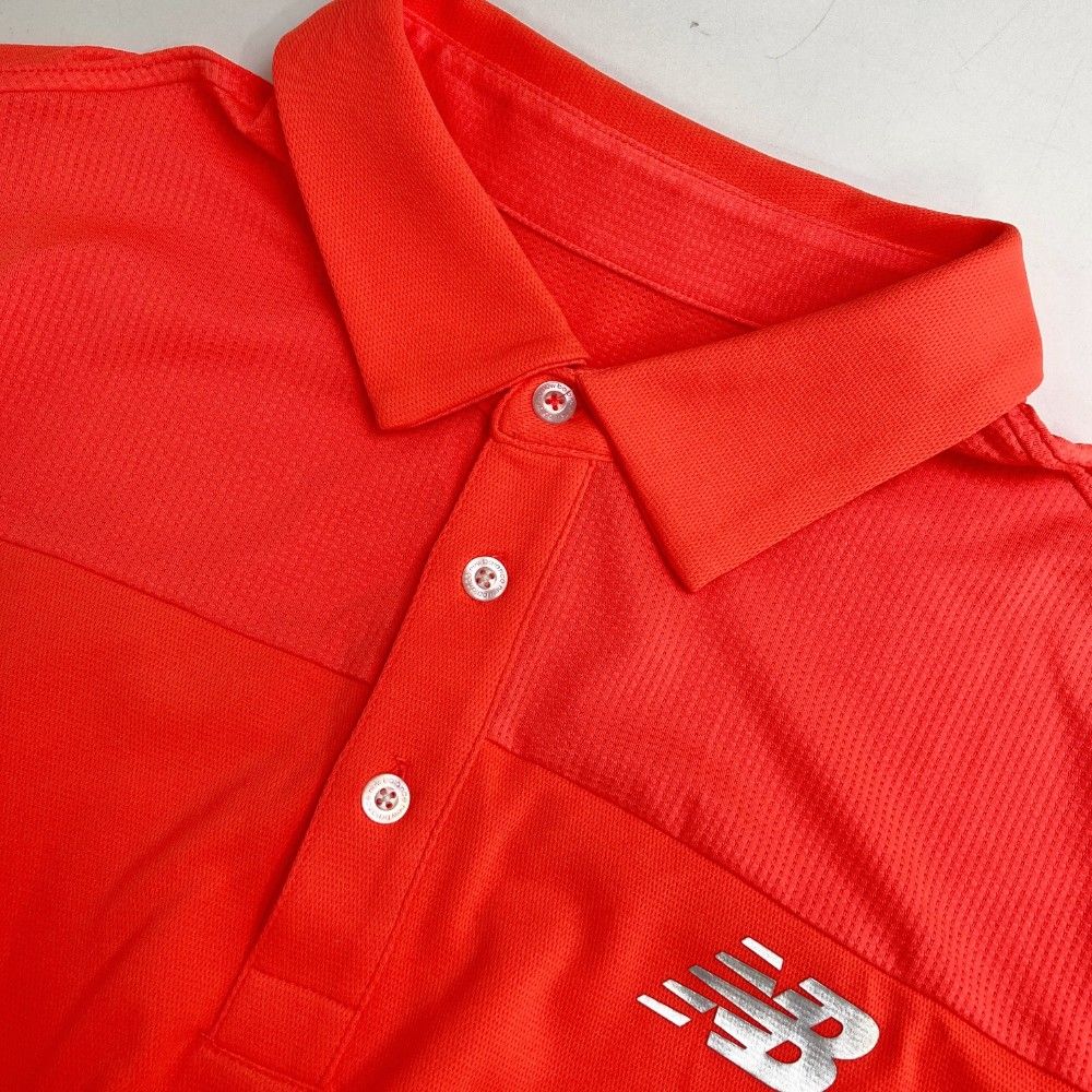 サイズ：7 NEW BALANCE GOLF ニューバランス 2023年モデル 長袖ポロシャツ 蛍光  オレンジ系 [240101425653] ゴルフウェア メンズ ストスト NEW BALANCE GOLF ニューバランス 2023年モデル 長袖ポロシャツ