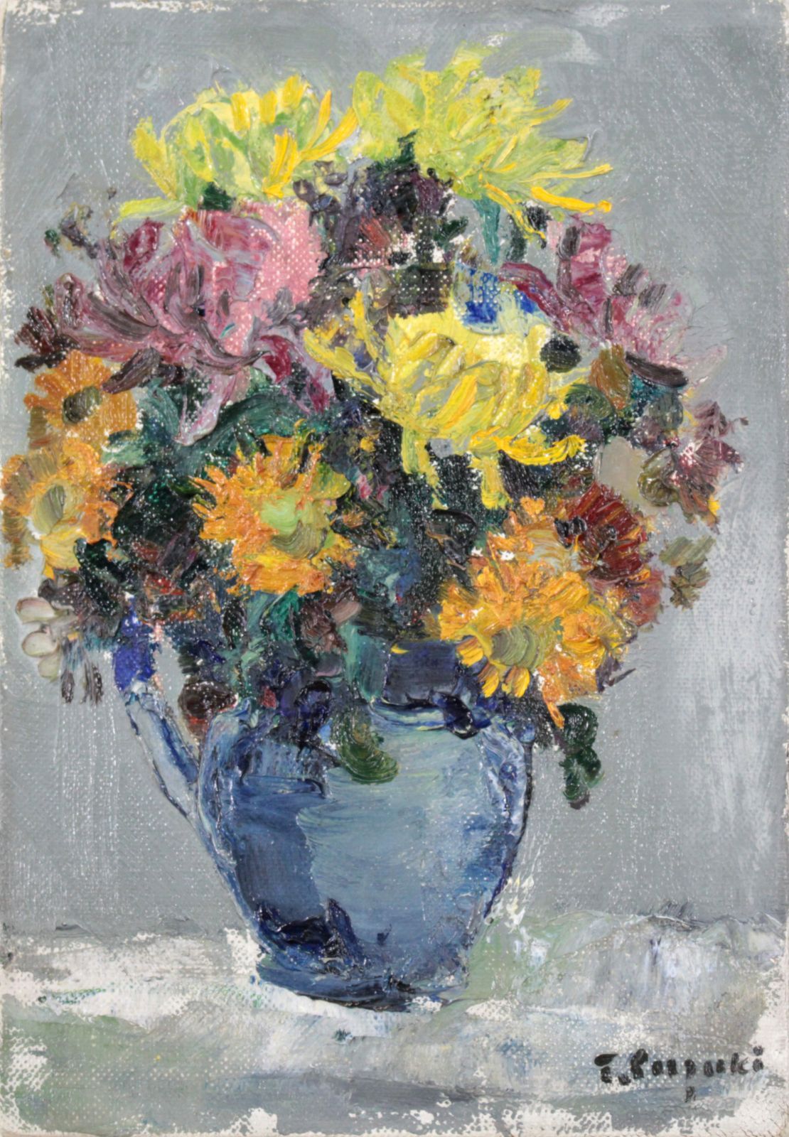 鈴木 伝『花』油彩画【真作保証】 絵画 鈴木 伝『花』油彩画【真作保証】 絵画 - メルカリ