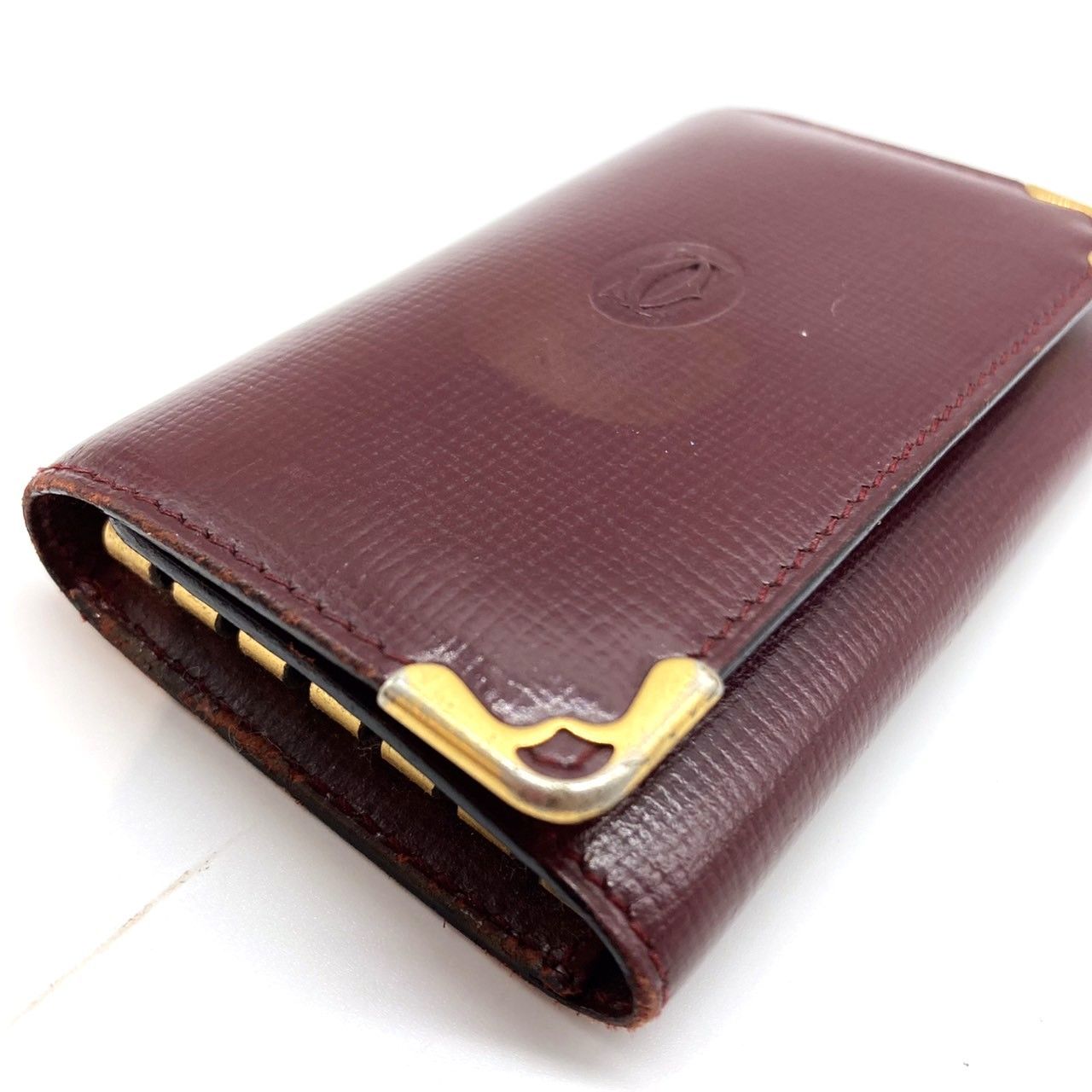 ☆カルティエ Cartier キーケース6連 マストライン レザー レッド系