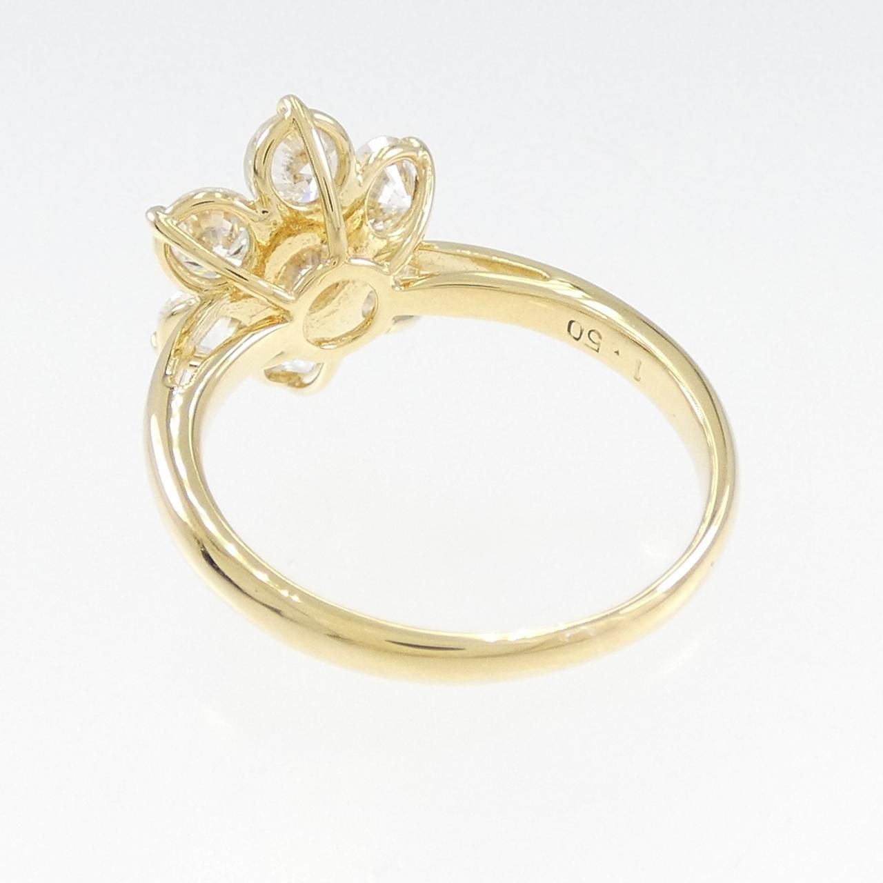 13号 花モチーフ リング 指輪 13号 フラワー K18YG イエローゴールド