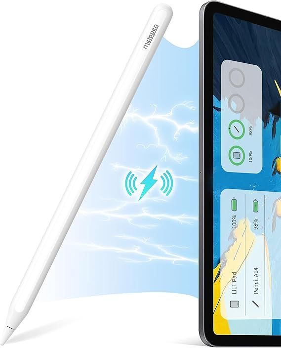 【在庫処分】Metapen iPad ペンシル アップルペンシル ワイヤレス充電 磁気充電式 タッチペン 傾き感知 磁気吸着 ショートカットキー対応 iPad ペン 極細 超高感度 誤作動防止 軽量 耐摩 タッチ