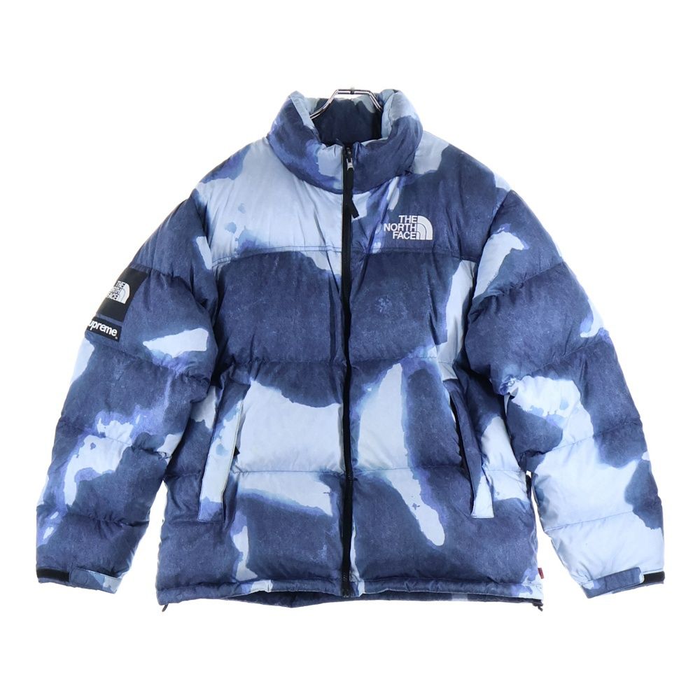 SUPREME シュプリーム 21AW ×The North Face Bleached Denim Print Nuptse Jacket ザノースフェイス ブリーチド デニムプリント ヌプシ ダウンジャケット インディゴ ND521001