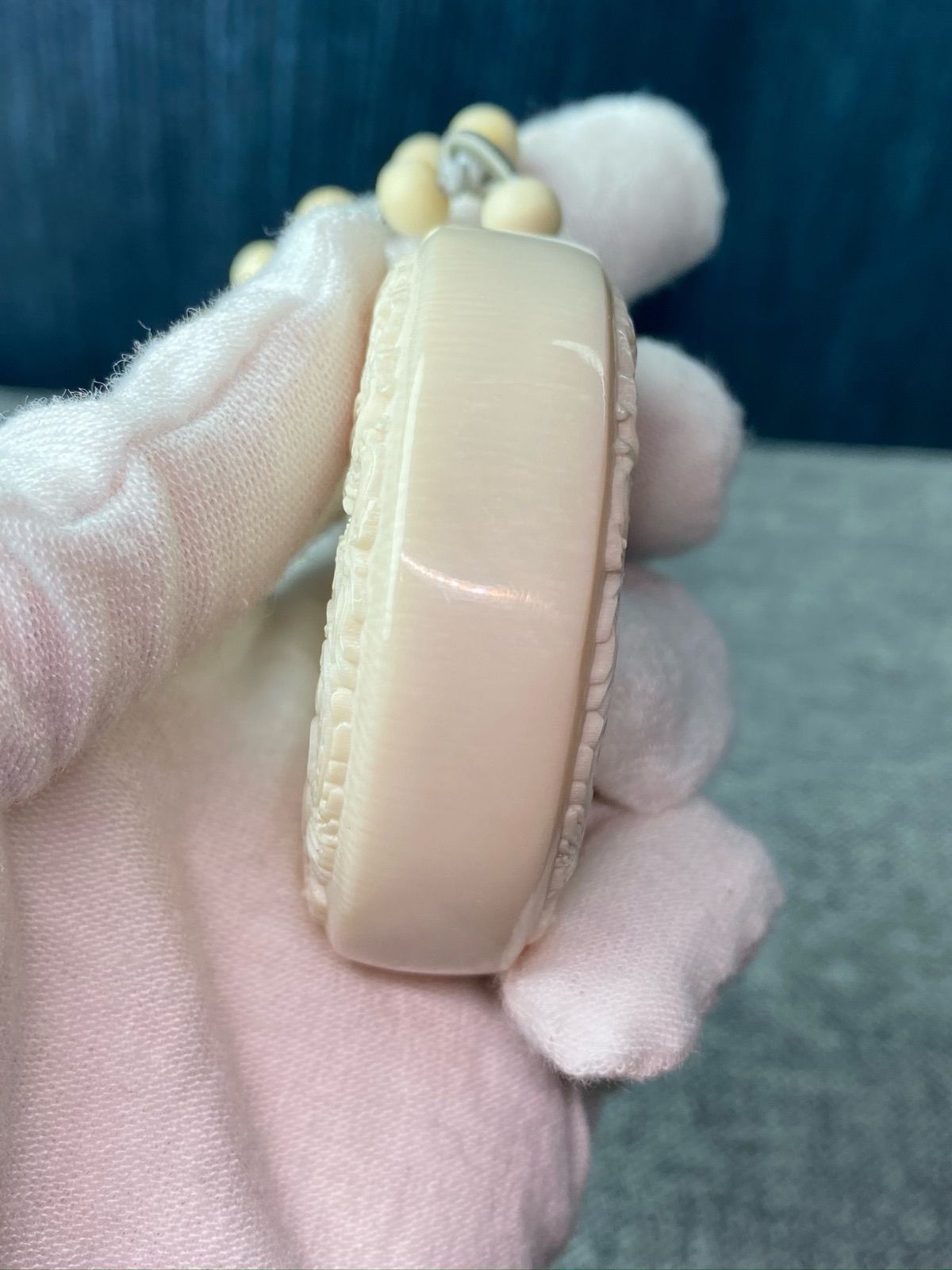 天然マンモス牙美しい手作り彫刻龍鳳呈祥 置物 天然マンモス牙美しい手作り彫刻 2龍鳳呈祥·福満天下 置物