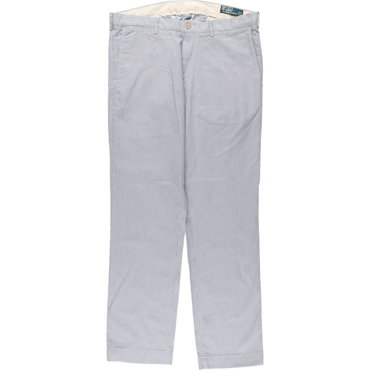 古着 ラルフローレン Ralph Lauren POLO by Ralph Lauren ストライプ柄 コットン スラックスパンツ メンズw37相当|eaa582702
