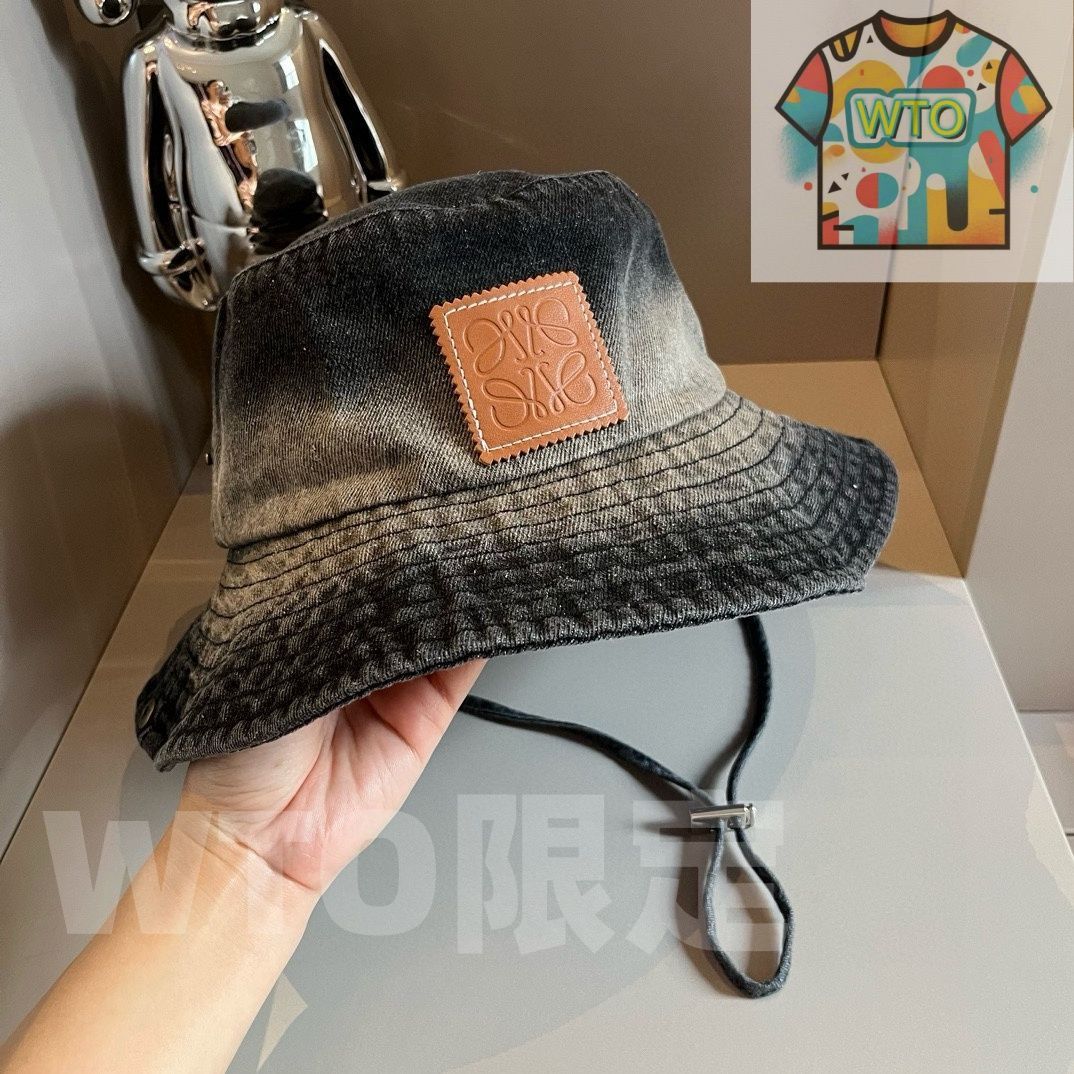 LOEWE ロエベ フレイド フィッシャーマンハット (デニム＆カーフ