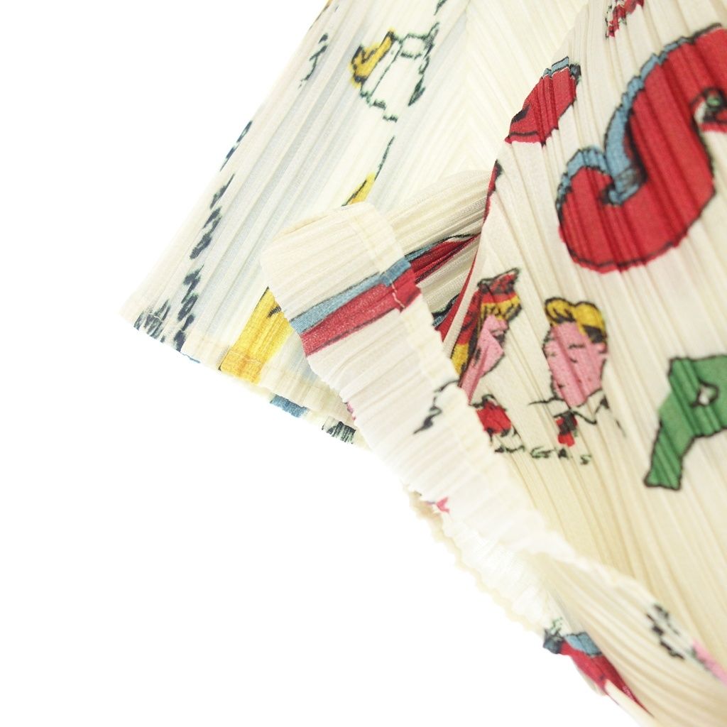 プリーツプリーズ テリー ジョンスンコラボ 半袖シャツ 総柄 サイズ3  