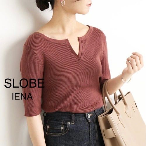 SLOBE IENA シルク混キーネックプルオーバー - メルカリ