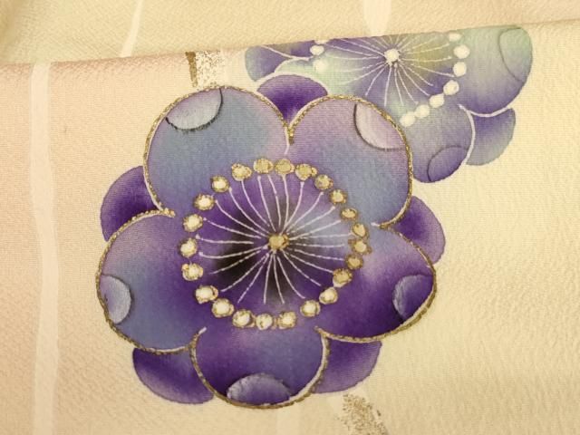 平和屋着物□訪問着 作家物 刺繍 枝花文 暈し染め 金彩