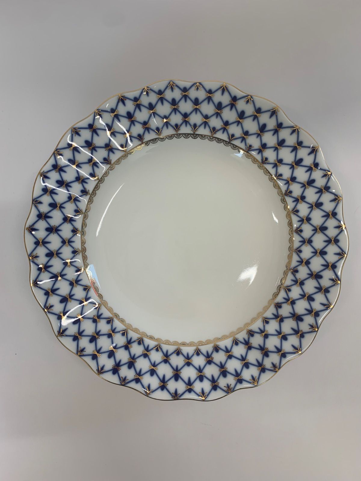 ロシアロモノーソフ コバルトネット デザートプレート2枚 ロシア