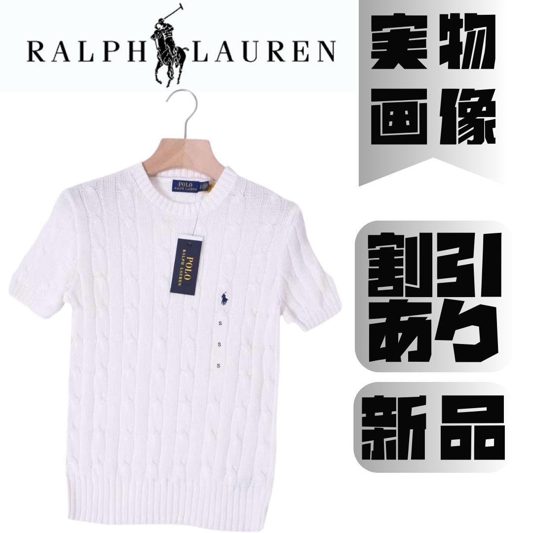 お手頃価格】ラルフローレン 短袖ニット セーター 白 Mサイズ 新品輸入 