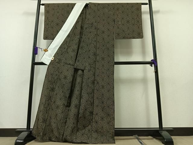 平和屋着物○上質な紬 吉祥文 黒地 正絹 逸品 未使用 CAAU1986yc