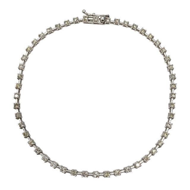 ブレスレット テニスブレスレット K18WG 750 18金 1.00ct ダイヤモンド 