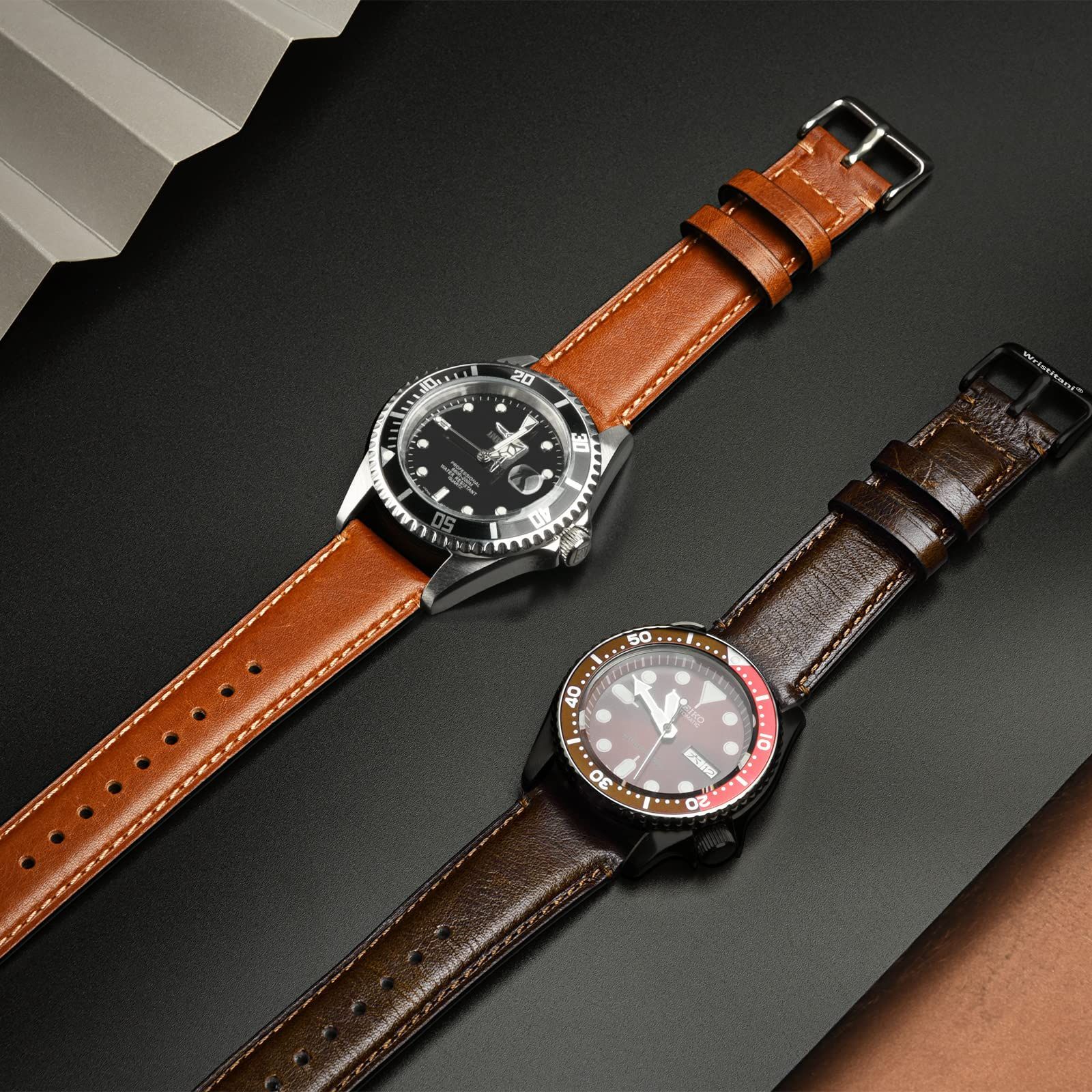 在庫処分】22mm 22mm ダークブラウン+ブラックバックル 工具付き 