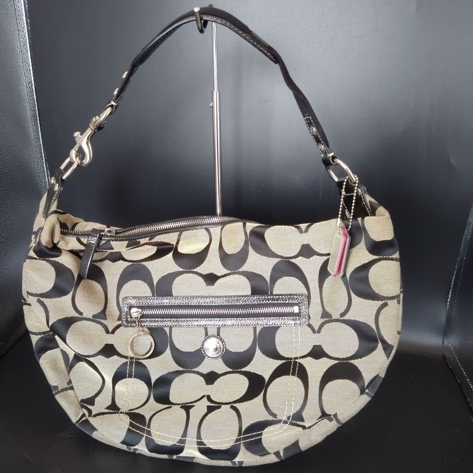 COACH ショルダーバッグ シグネチャー ブラック キャンバスF14870 