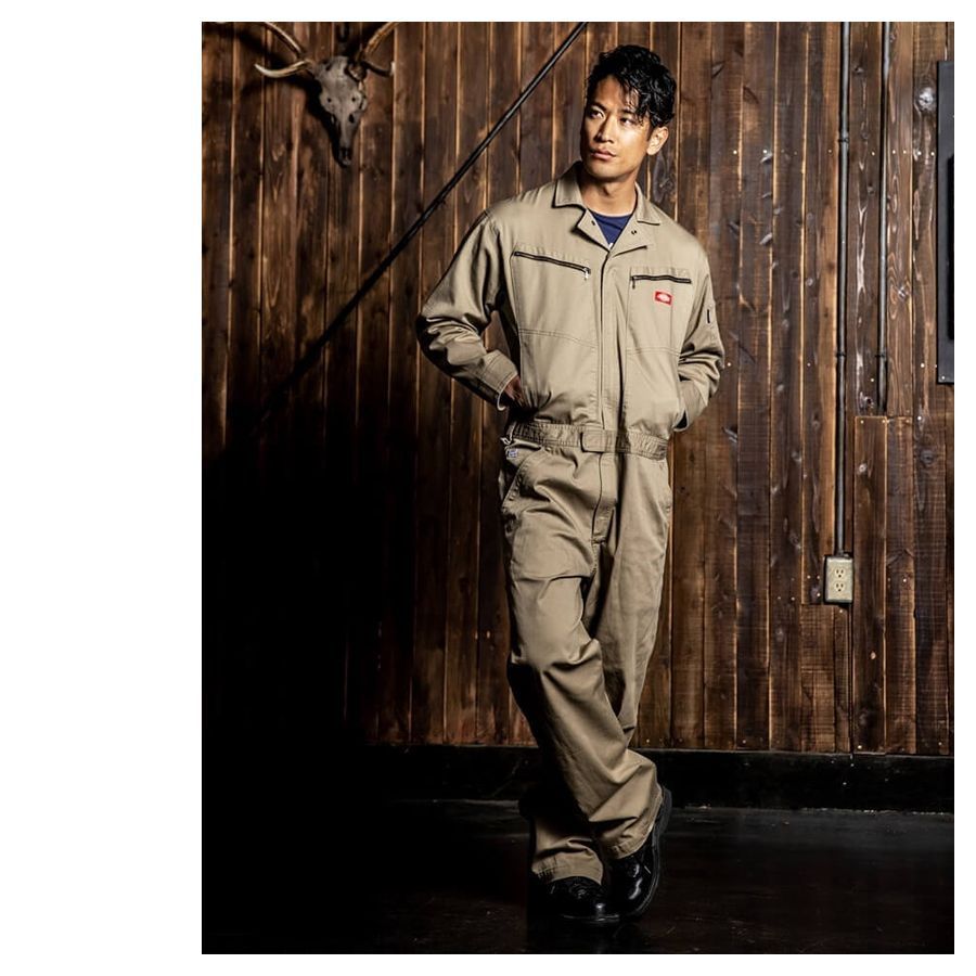 Dickies ディッキーズ つなぎ D-726 SS～5L ブラック 長袖ツナギ 男女