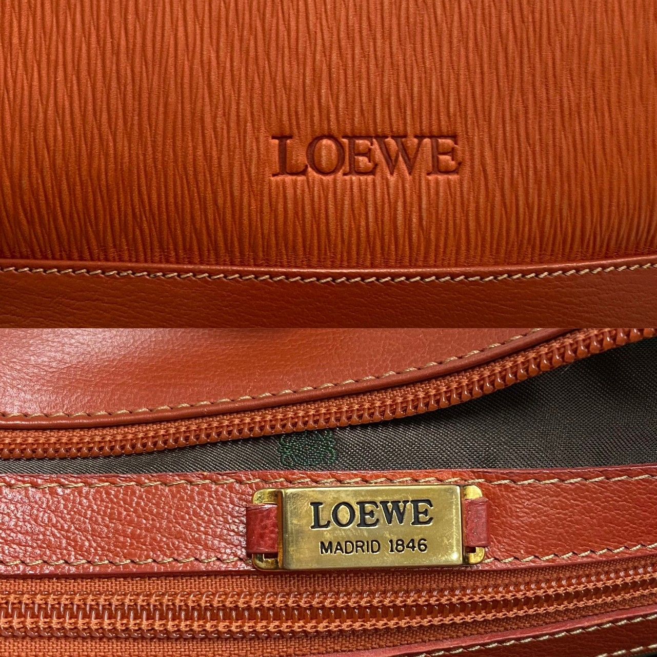 極 美品 保存袋付 LOEWE ロエベ ベラスケス ツイスト 金具 レザー 本革 