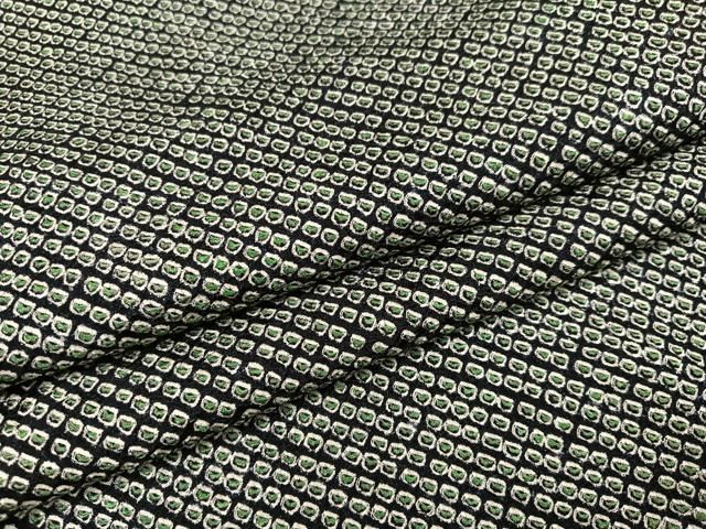 平和屋着物●大変加工の良い総絞り小紋 黒地 正絹 AABB5118ph