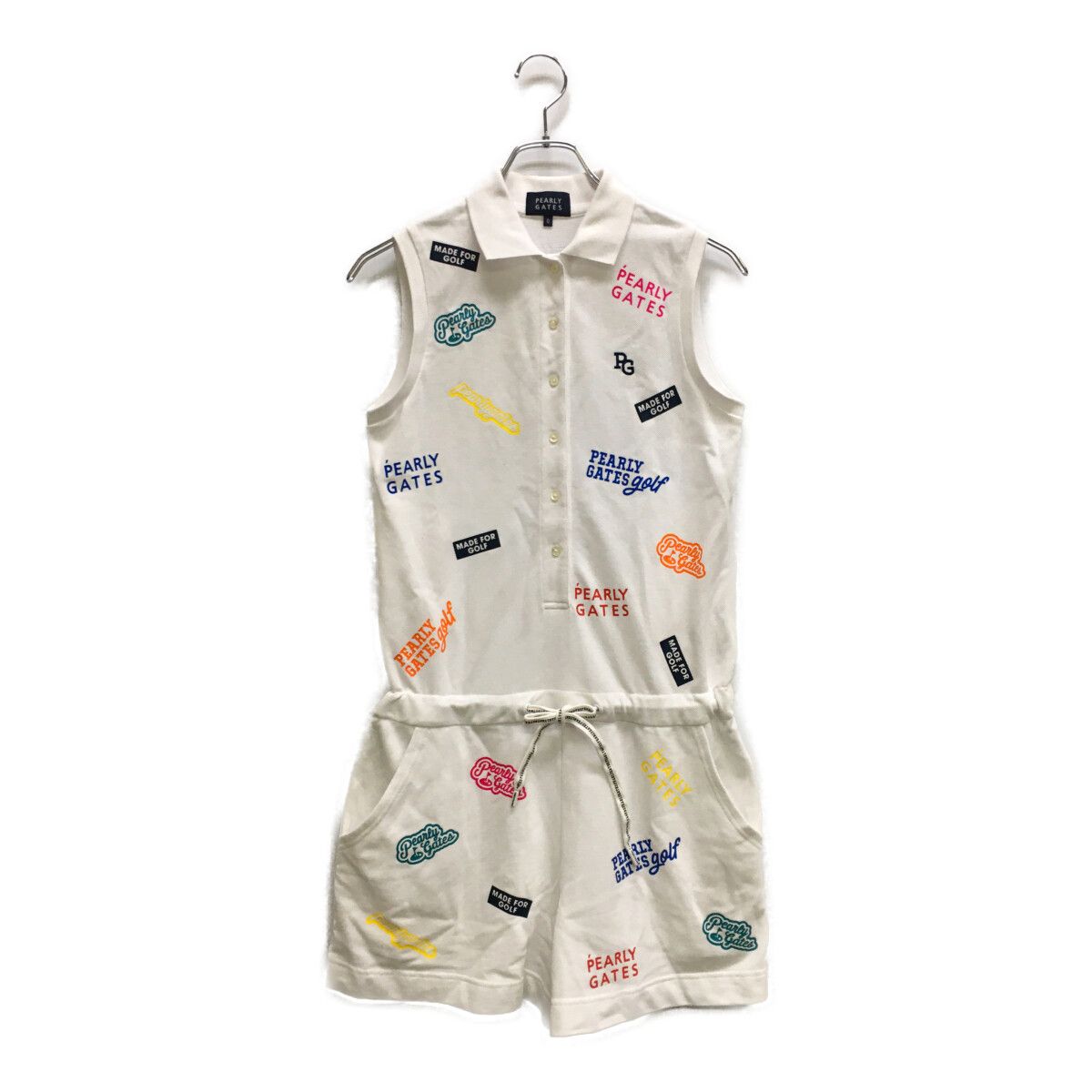  レディース パーリーゲイツ PEARLY GATES オールインワン 0(S) 白 ノースリーブ 総柄
