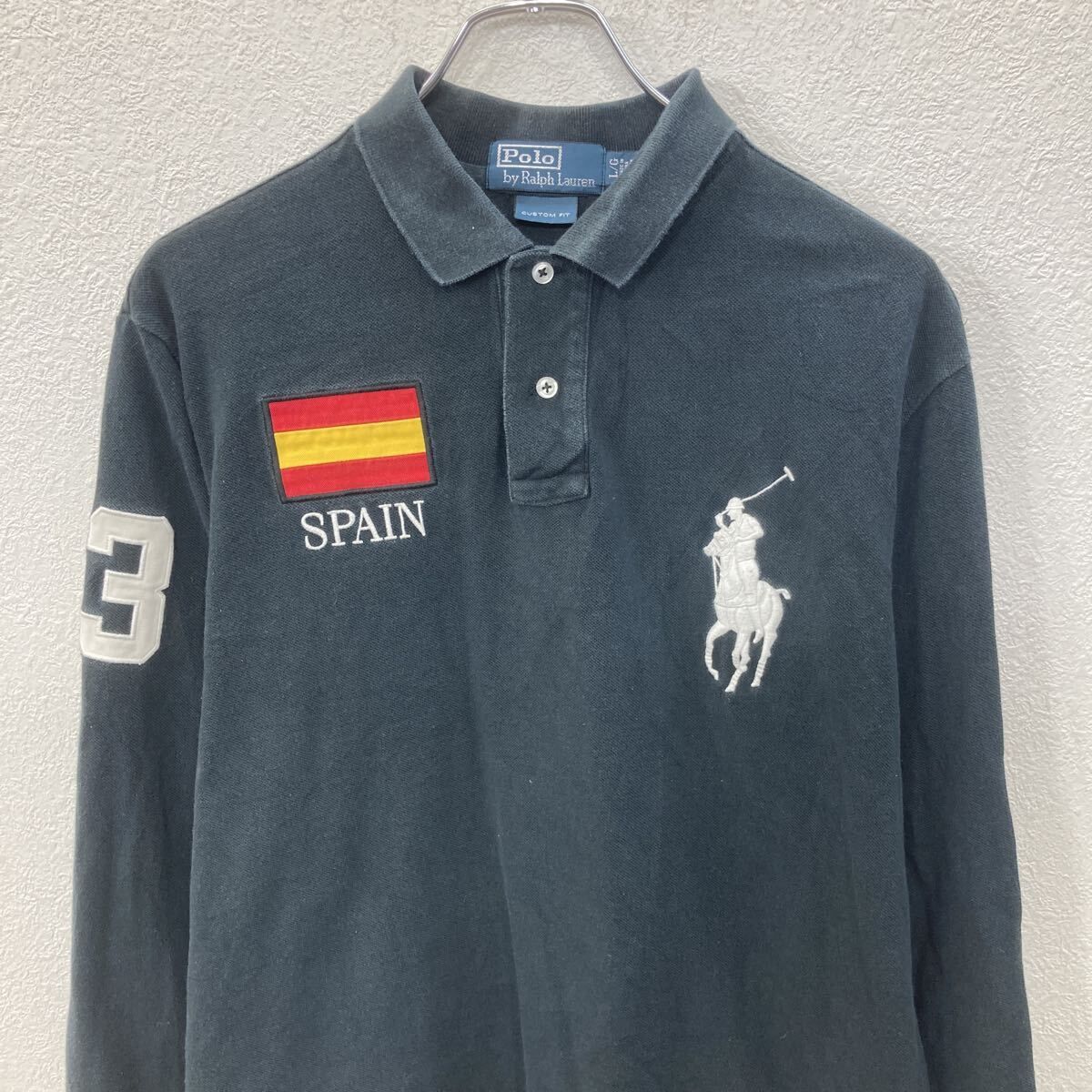 【新品未使用】POLO Ralph Lauren長袖ポロシャツ 定価¥22000 POLO RALPH LAUREN 長袖 ポロシャツ L ブラック ポロラルフ