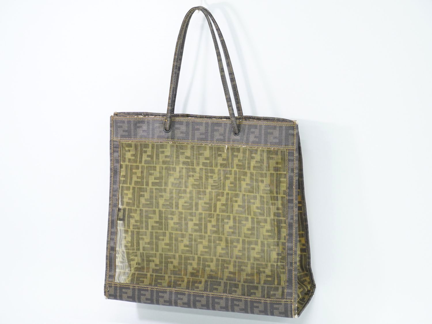 フェンディ FENDI ズッカ メッシュ トートバッグ ハンドバッグ
