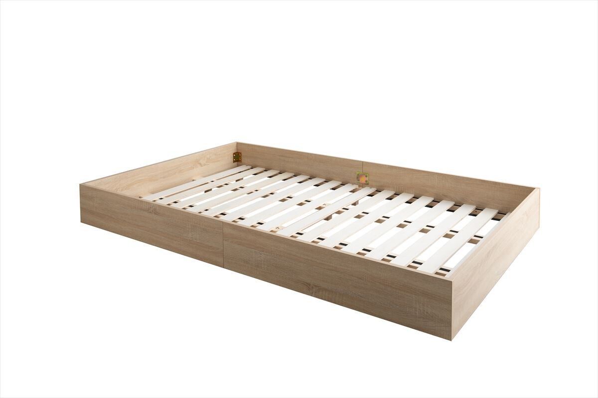 セミダブル】Slib すのこローベッド ボンネルマットレス付き