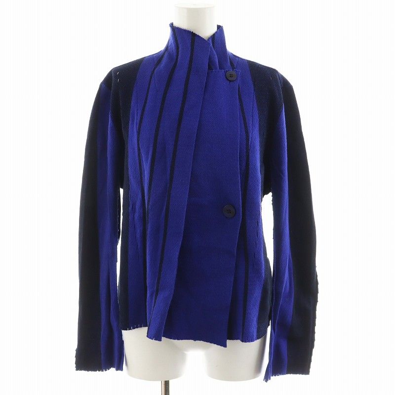 イッセイミヤケ ISSEY MIYAKE ニットジャケット ストライプ柄 2